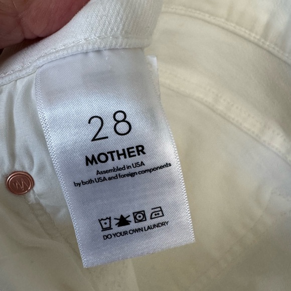 MOTHER White Insider Crop Step Fray Jeans Size 28 - Picture 9 of 11